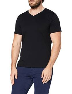 Build Your Brand Men's BY006-Light V-Neck T-Shirt, Black, XXL von Build Your Brand