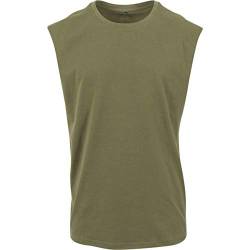 Build Your Brand Men's Sleeveless Tee T-Shirt, Olive, S von Build Your Brand