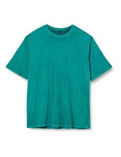 Build Your Brand Mens Acid Washed Tee T-Shirt, Teal Black, 3XL von Build Your Brand