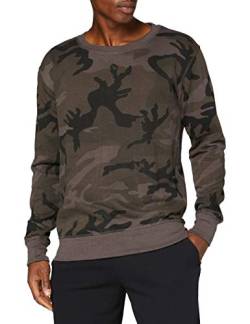 Build Your Brand Mens Camo Crewneck Pullover Sweater, darkcamo, 3XL von Build Your Brand