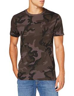 Build Your Brand Mens Camo Round Neck Tee T-Shirt, darkcamo, L von Build Your Brand