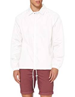 Build Your Brand Mens BY128-Coach Jacket, White, L von Build Your Brand