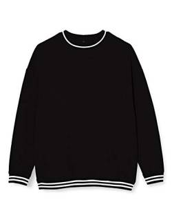 Build Your Brand Mens BY104-College Crew Pullover Sweater, Black/White, 3XL von Build Your Brand