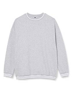 Build Your Brand Mens BY104-College Crew Pullover Sweater, Heather Grey/White, XXL von Build Your Brand