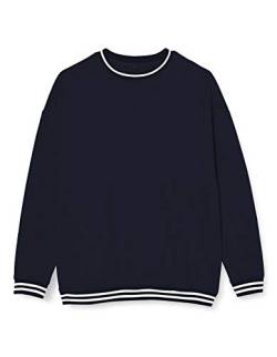 Build Your Brand Mens College Crew Pullover Sweater, Navy/White, 3XL von Build Your Brand