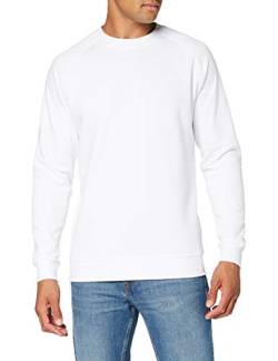 Build Your Brand Mens Raglan Crewneck Pullover Sweater, Weiß, 4XL von Build Your Brand