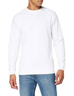 Build Your Brand Mens Raglan Crewneck Pullover Sweater, White, XL von Build Your Brand
