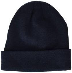 Build Your Brand Unisex-Adult Heavy Knit Beanie Hat, Navy, Einheitsgröße von Build Your Brand