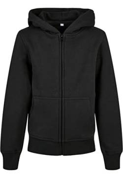 Build Your Brand Unisex Kinder BY188-Organic Basic Kids Zip Hoody Kapuzenpullover, Black, 134/140 von Build Your Brand