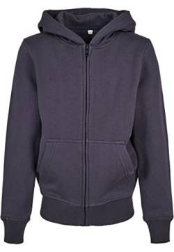 Build Your Brand Unisex Kinder BY188-Organic Basic Kids Zip Hoody Kapuzenpullover, Navy, 134/140 von Build Your Brand