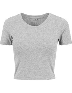 Build Your Brand Women's BY042-Ladies Cropped Tee T-Shirt, Grau, L von Build Your Brand