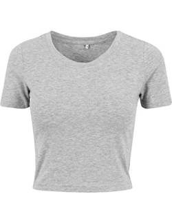 Build Your Brand Women's BY042-Ladies Cropped Tee T-Shirt, Grey, M von Build Your Brand