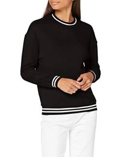 Build Your Brand Womens Ladies College Crew Pullover Sweater, Black/White, XXL von Build Your Brand