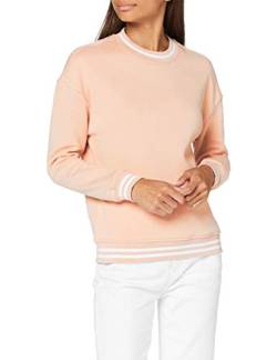 Build Your Brand Womens Ladies College Crew Pullover Sweater, lightrose/White, XS von Build Your Brand