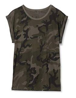 Build Your Brand Womens BY112-Ladies Extended Shoulder Camo Tee T-Shirt, darkcamo, XS von Build Your Brand
