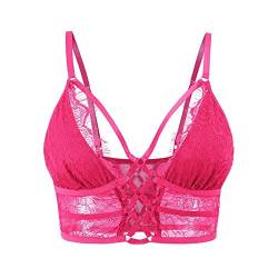 Buitifo Damen Sexy BH Wimpern Camisol Spitzen Bralette Crop Top Weste Unterwäsche (pink,M) von Buitifo