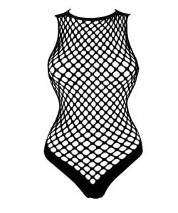 Buitifo Damen Sexy Body Bodysuit Dessous Mesh Teddy Einteiler Babydoll Nachtwäsche(Schwarz T5,Einheitsgröße) von Buitifo