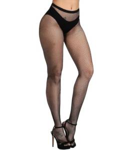 Buitifo Sexy Damen-Strumpfhose, Netzstrümpfe, Oberschenkelhohe Strumpfhosen, Black Fire, Medium von Buitifo