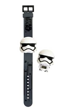 BulbBotz Star Wars 2021128 Sturmtruppler Kinder-Armbanduhr mit Hintergrundbeleuchtung , weiß/schwarz , Kunststoff , digitale , LCD-Display , Junge/ Mädchen , offiziell von BulbBotz