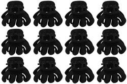 12 Stück Mini-Oktopus-Krallenklammern, für Kinder und Erwachsene, Bulldoggen-Design (schwarz) von Bullahshah