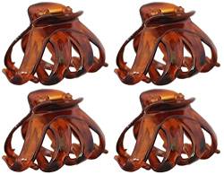 4er-Set Haarkralle Oktopus Clip Schmetterling Bulldoggen Design Plastik -, Dunkelbraun von Bullahshah