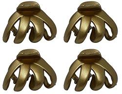 4er-Set Octopus Kunststoff Haar Klaue Clip Schmetterling Stier Hund Design, großer Griff für dickes Haar (Gold) von Bullahshah
