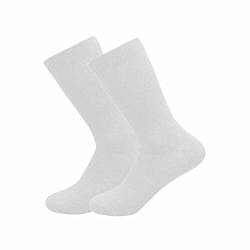 Packung mit 3 Paar Unisex-Socken mit hohem Baumwollanteil, einfarbig, Uniform Kinder Schulsocken (EU 27-31, Weiß) von Bullahshah