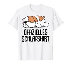 Offizielles Schlafshirt Pyjama Hund Bulldogge Boxer Geschenk T-Shirt von Bulldogge Boxer Hund Geschenkidee Langschläfer