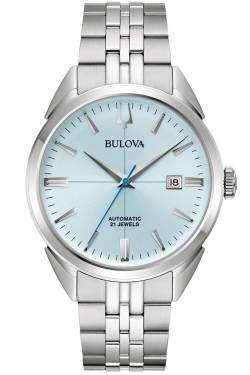 Bulova 96B423 Herren-Automatikuhr Sutton Stahl/Hellblau von Bulova