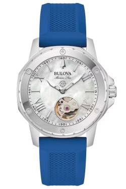 Bulova 96L324 Damenuhr Automatik Marine Star Blau von Bulova