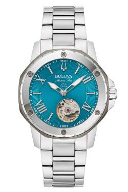 Bulova 98L317 Damenuhr Automatik Marine Star Stahl/Türkis von Bulova