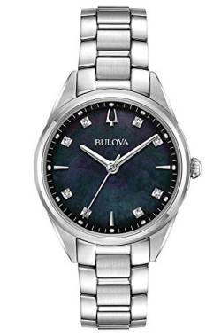 Bulova Damen Analog Quarz Uhr mit Edelstahl Armband 96P198 von Bulova