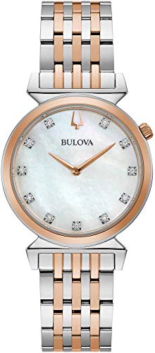 Bulova Damen Analog Quarz Uhr mit Edelstahl Armband 98P192 von Bulova