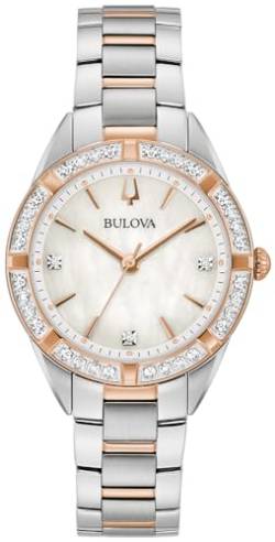 Bulova Damen Analog Quarz Uhr mit Edelstahl Armband 98R281 von Bulova