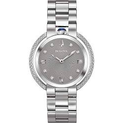 Bulova Damen analog Quarz Uhr mit Edelstahl Armband 96R219 von Bulova