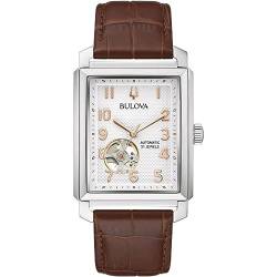 Bulova Herren Analog Automatik Uhr mit Leder Armband 96A268 von Bulova