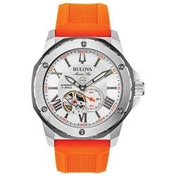 Bulova Herren Analog Mechanisch Uhr mit Silikon Armband 98A226 von Bulova