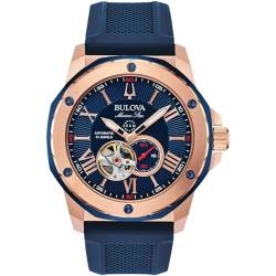 Bulova Herren Analog Mechanisch Uhr mit Silikon Armband 98A227 von Bulova