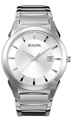 Bulova Herren Analog Quarz Uhr mit Edelstahl Armband 96B015 von Bulova