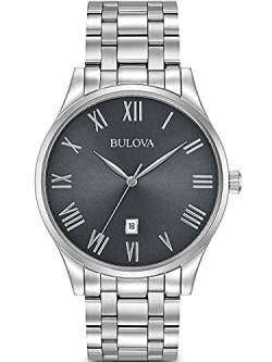 Bulova Herren Analog Quarz Uhr mit Edelstahl Armband 96B261 von Bulova