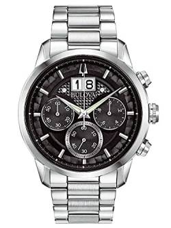 Bulova Herren Analog Quarz Uhr mit Edelstahl Armband 96B319 von Bulova