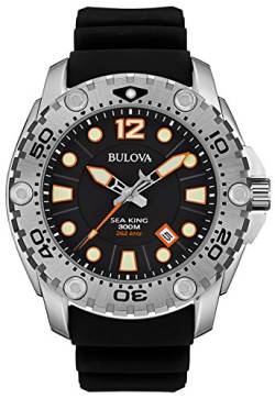 Bulova Herren-Armbanduhr Sea King Analog Quarz Silikon 96B228 von Bulova