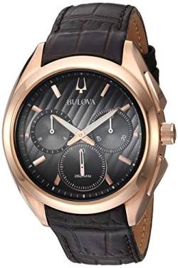 Bulova Herren Chronograph Quarz Uhr mit Leder Armband 97A124 von Bulova