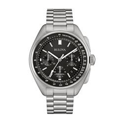 Bulova Lunar Pilot Watch 96B258 - Herren Designer-Armbanduhr Mond-pilot- Chronograph mit schwarzem Zifferblatt - Armband aus Edelstahl von Bulova