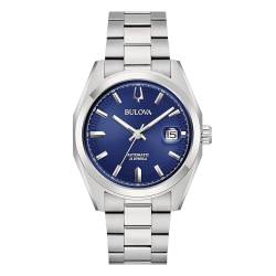 Bulova Surveyor automatic men's watch, blue background, 96B436, steel case and bracelet von Bulova