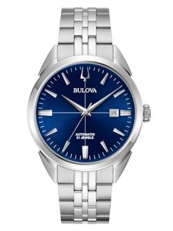 Bulova Sutton Automatic Men's Watch, Blue 96B425, Stahlgehäuse und Armband von Bulova