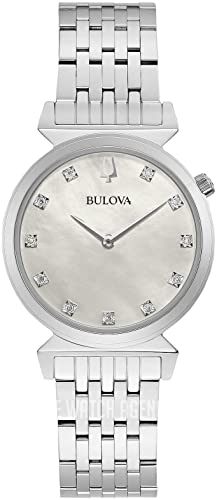 Bulova Unisex Analog Quarz Uhr mit Edelstahl Armband 96P216 von Bulova