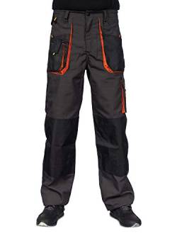 Bultex 99 Workwear Safety Products Herren Arbeitshose - Bundhose/Cargohose in vielen Farben - Dunkelgrau/Schwarz/Orange EU48 von Bultex 99 Workwear Safety Products