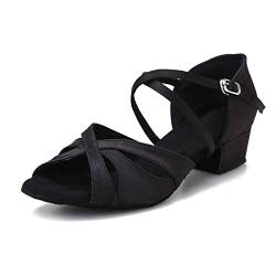 Niedriger Absatz, Ballsaal, Tanzschuhe, Salsa, Lateinamerikanische Tanzschuhe für Soziale Tänzer, Praxis, Tanzen, 3,8 cm Absatz, Schwarz (1.5"-black), 37 EU von Bulunka