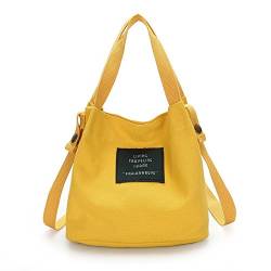 Umhängetasche aus Segeltuch für Damen Handtasche Handtasche Reisetasche niedlich gelb, gelb, one size von Bumdenuu